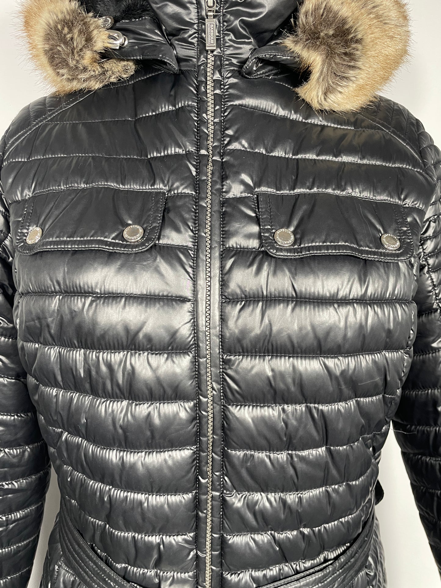 Barbour International Long Coat Size 14