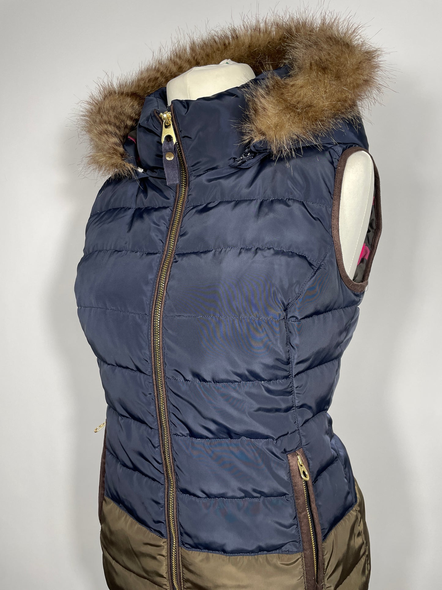 Joules Gilet Blue & Brown Size 10