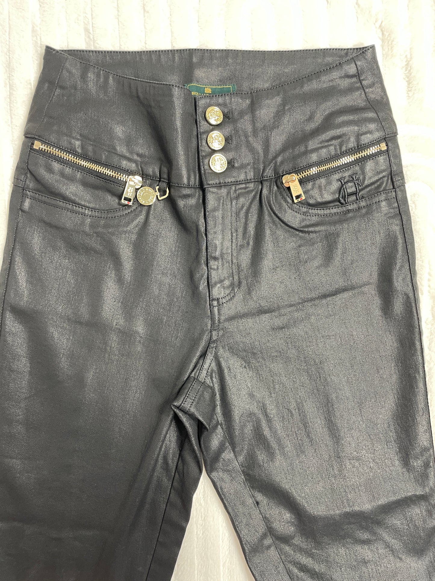 Holland Cooper Leather Look Jeans Size 12
