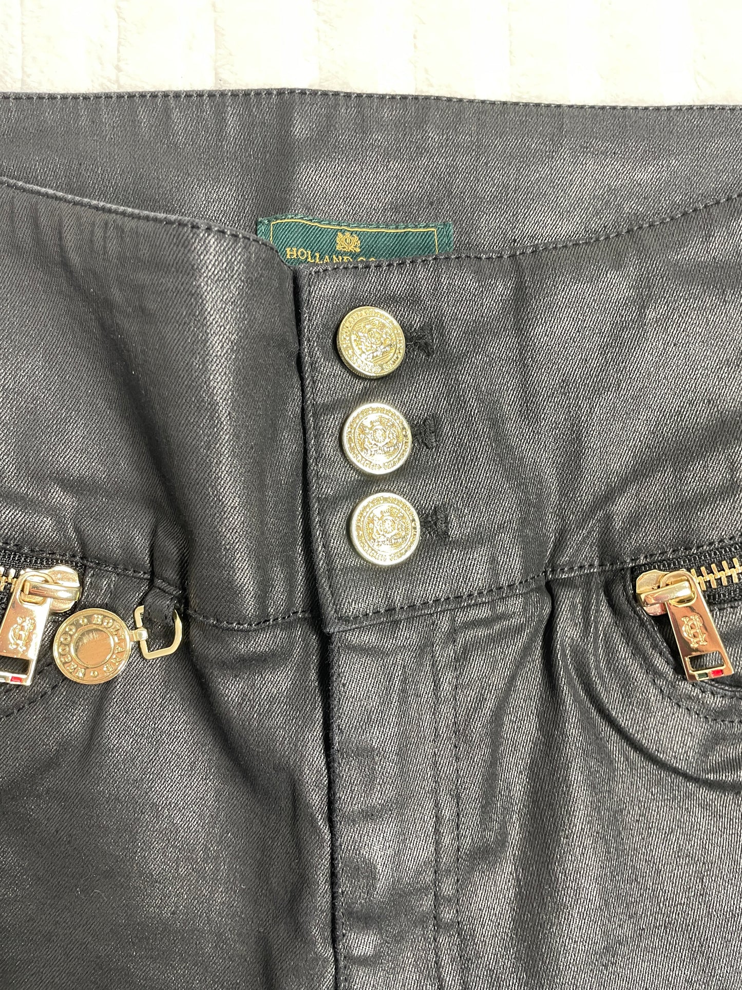 Holland Cooper Leather Look Jeans Size 12