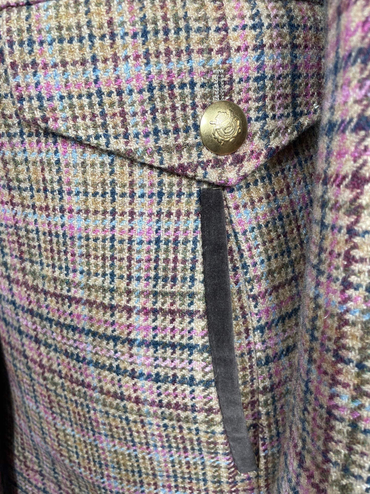 Joules Long Pink Tweed Coat Size 12