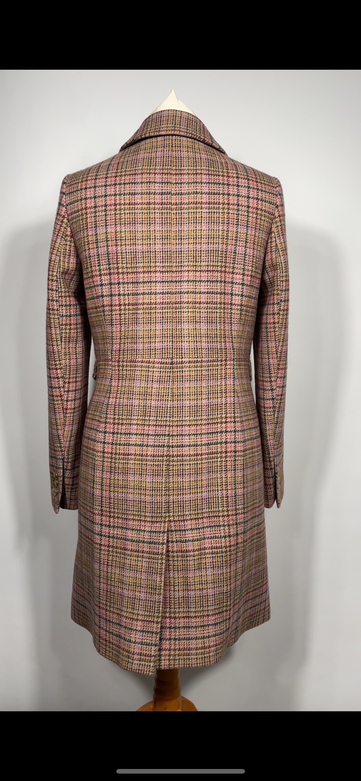 Joules Long Pink Tweed Coat Size 12
