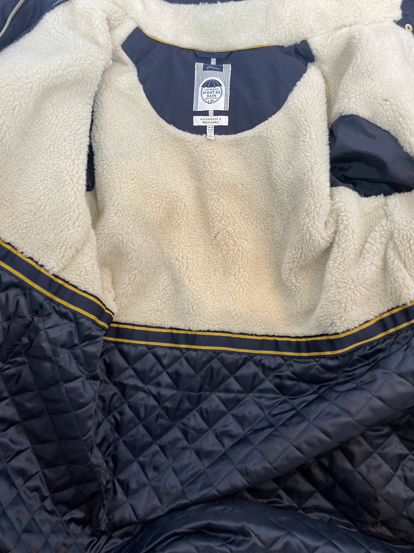 Joules Waterproof Long Coat Size 16