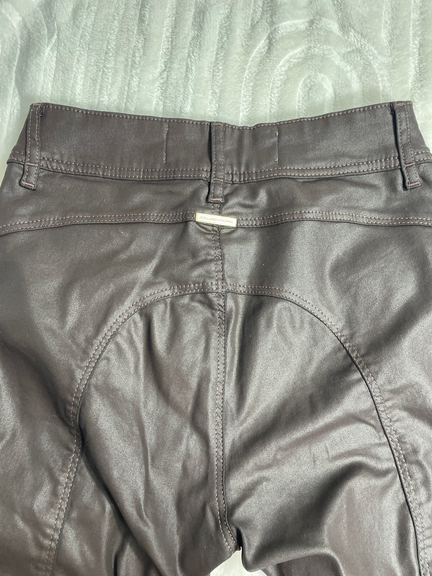 Holland Cooper Brown Leather Look Jeans