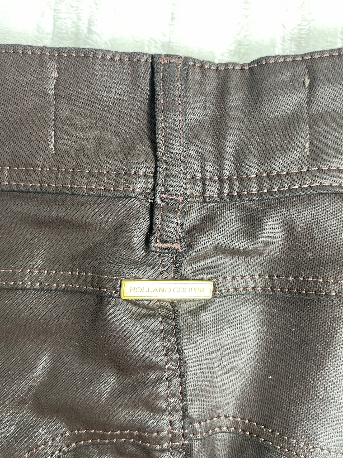 Holland Cooper Brown Leather Look Jeans