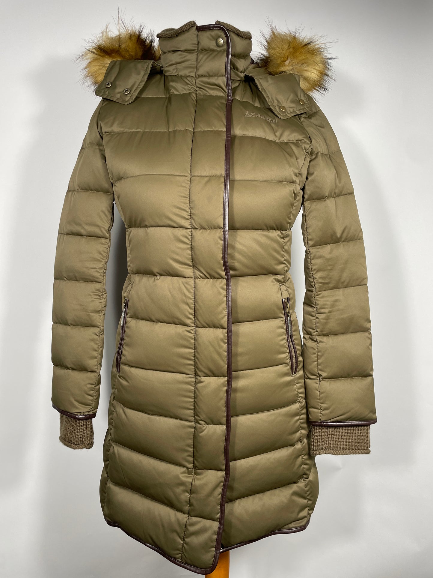 Schoffel Mayfair Down Olive Coat Size 10, 18