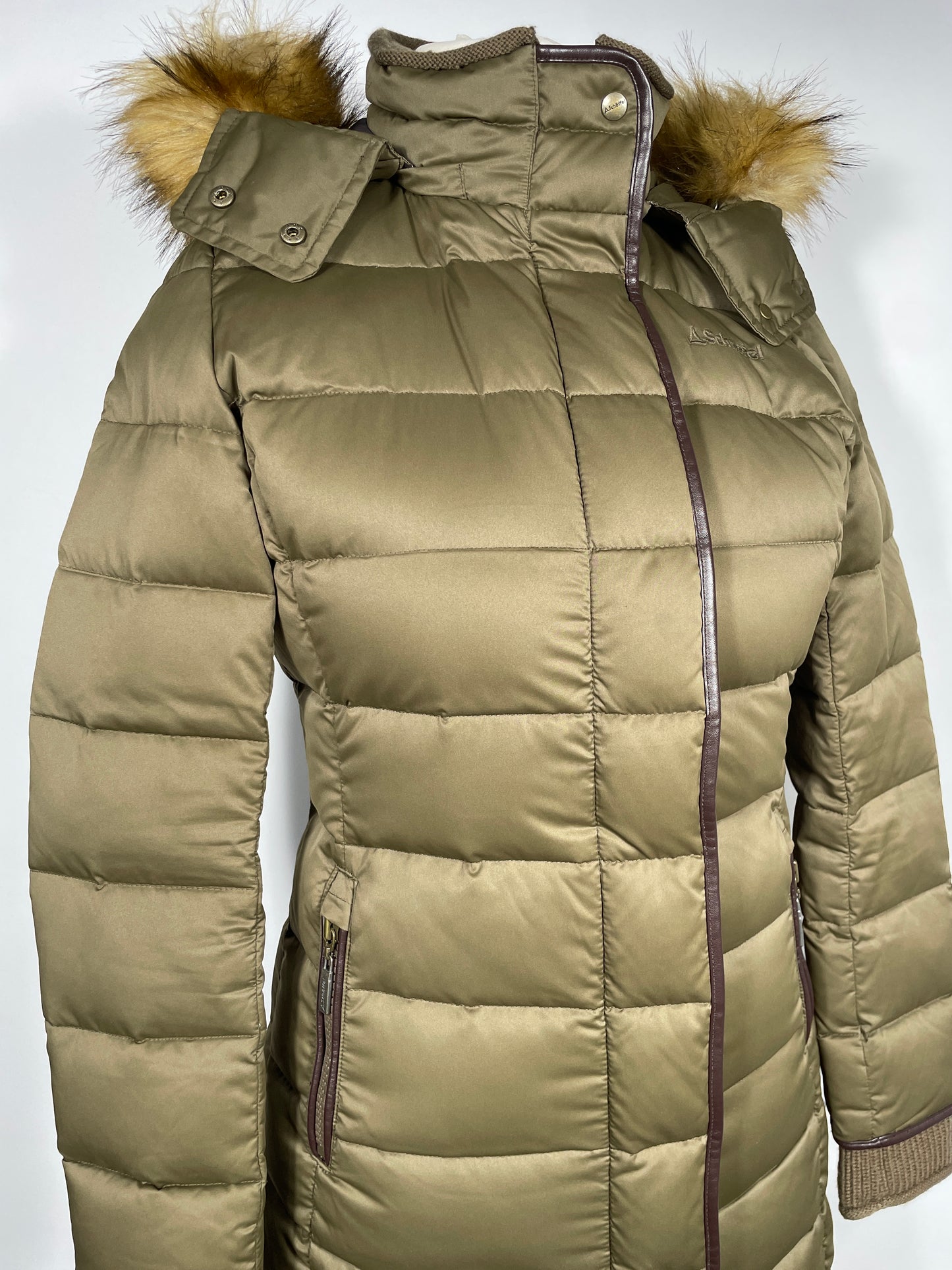 Schoffel Mayfair Down Olive Coat Size 10, 18