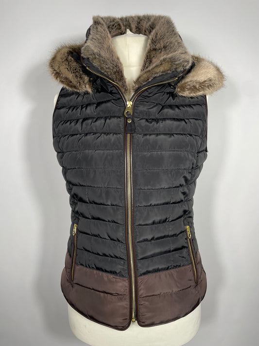 Joules Gilet Black & Brown Size 12