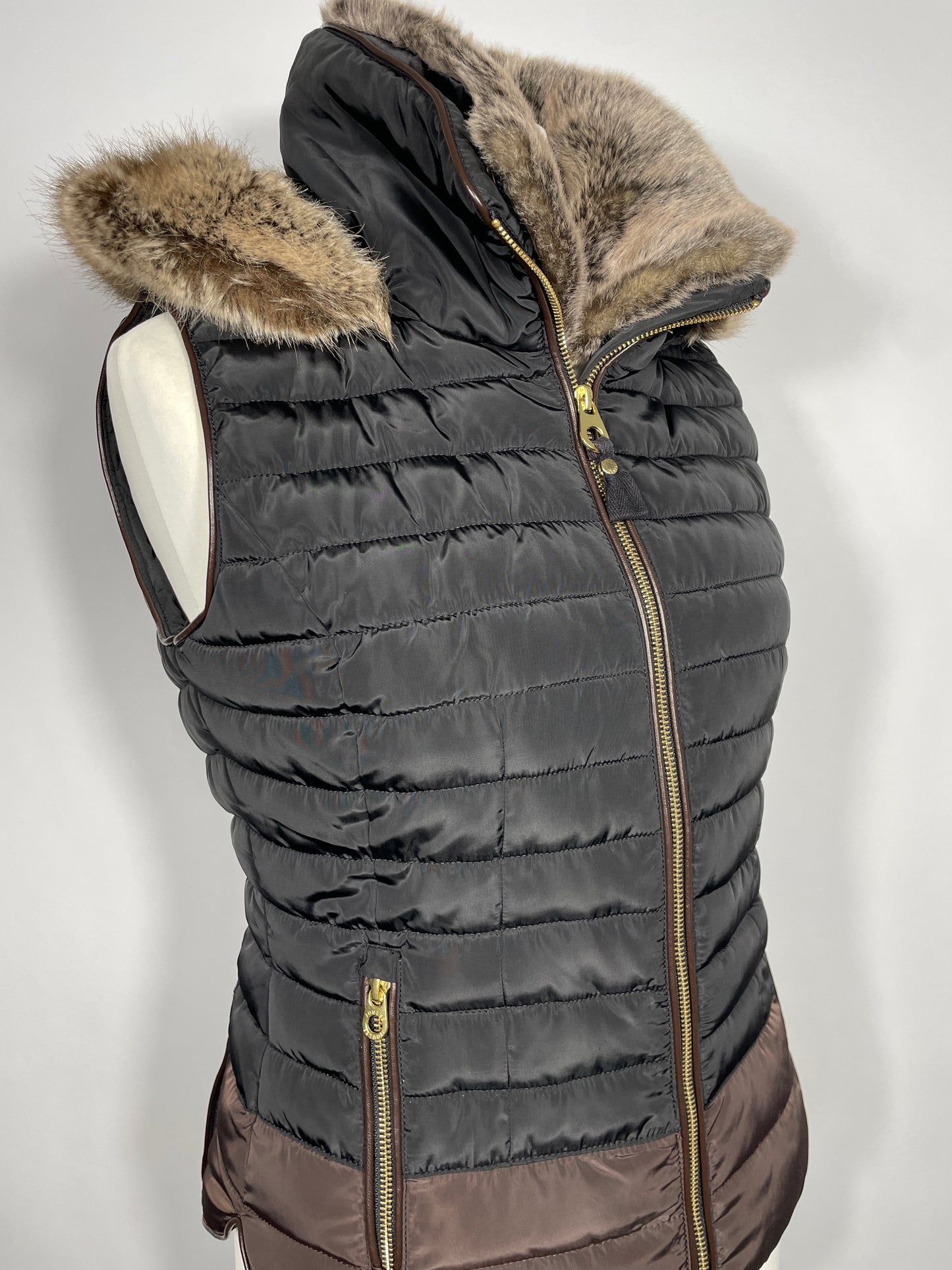 Joules Gilet Black & Brown Size 12