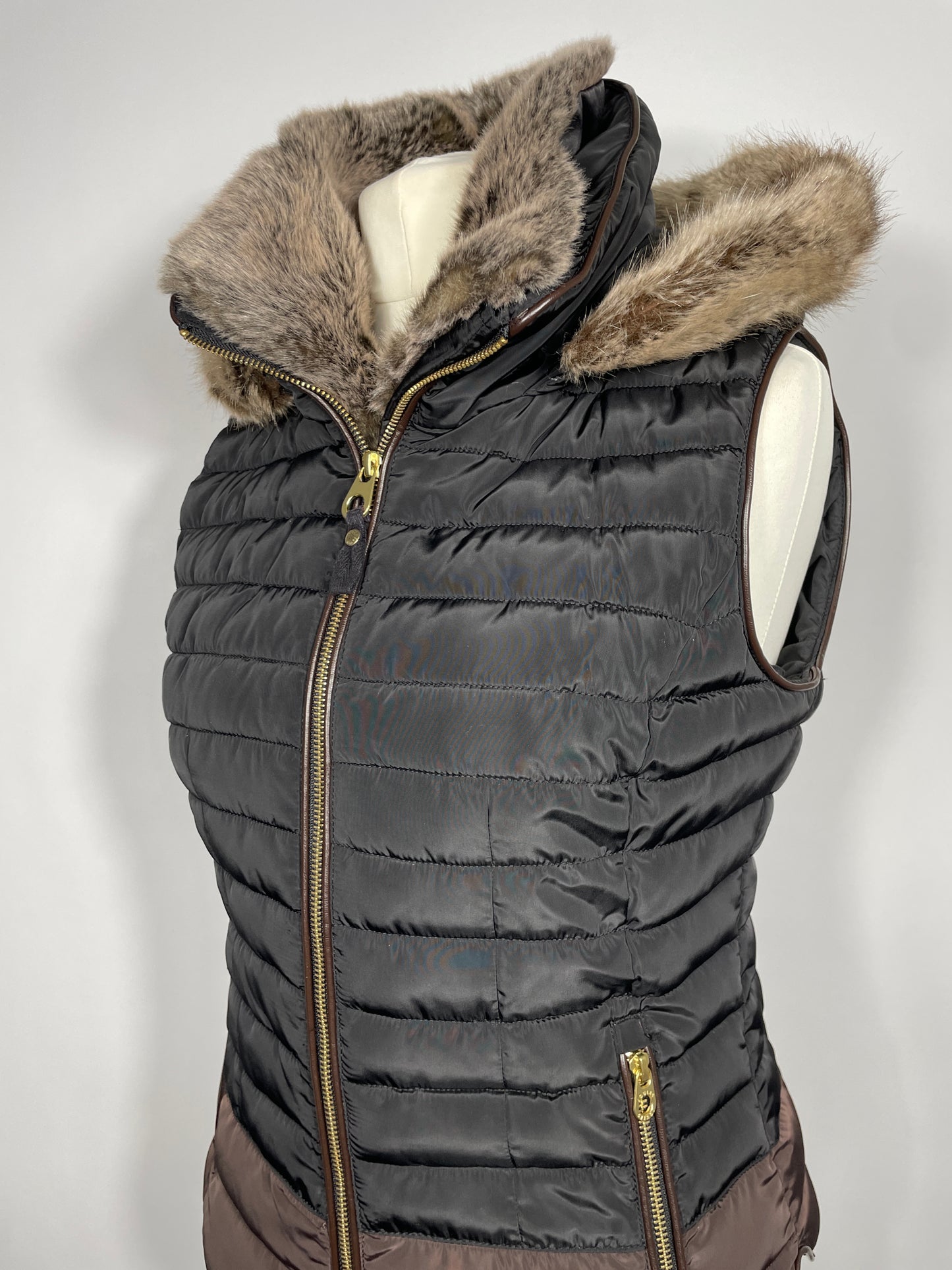 Joules Gilet Black & Brown Size 12