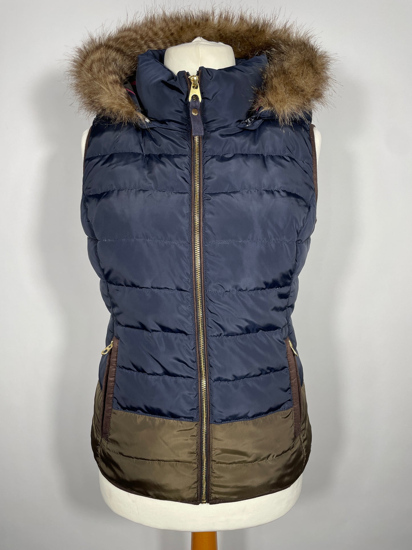 Joules Gilet Blue & Brown Size 10