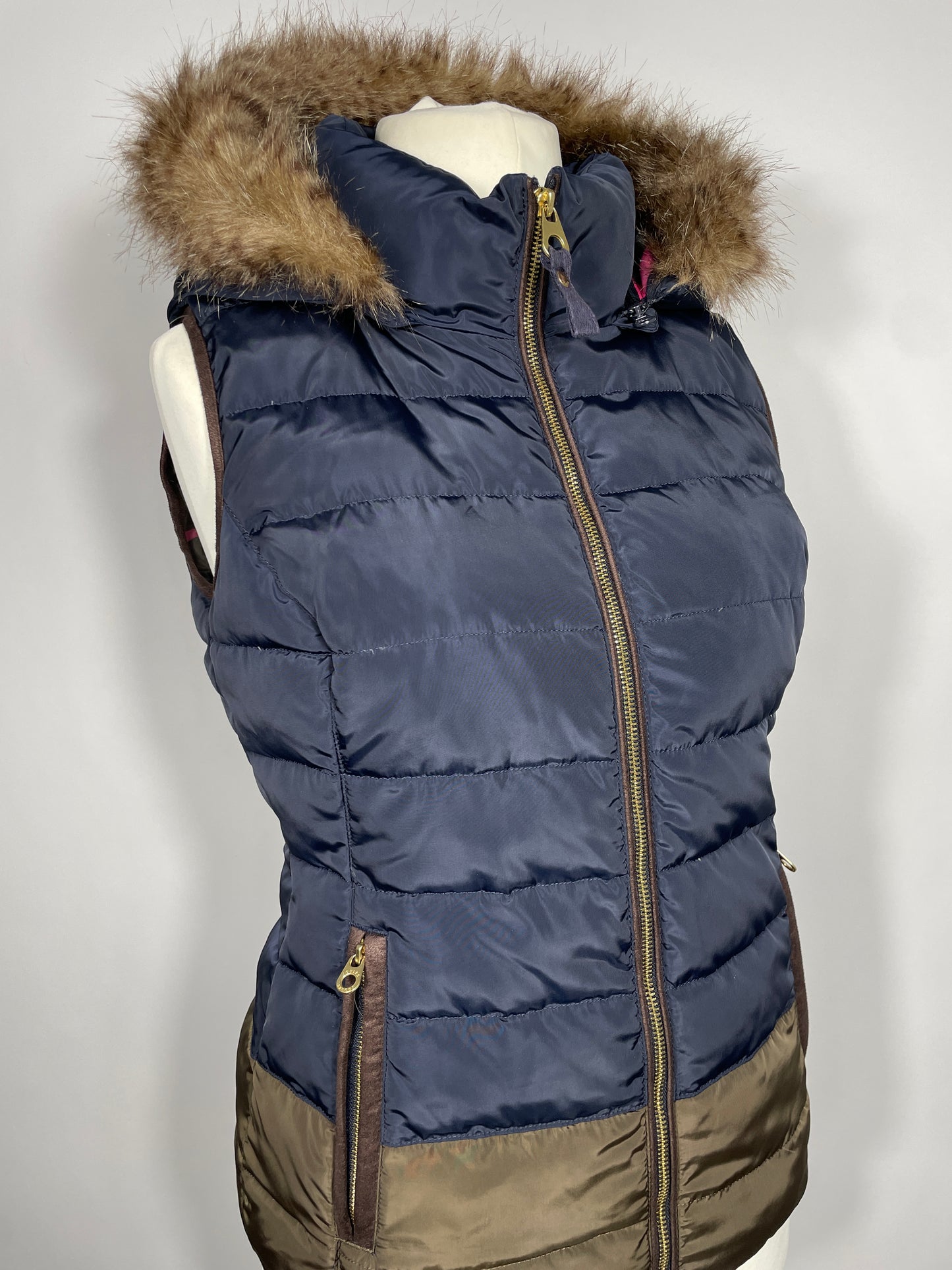 Joules Gilet Blue & Brown Size 10