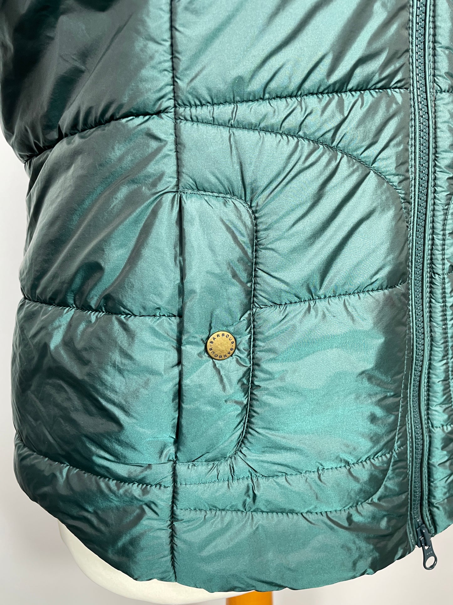 Barbour Green Quilted Coat Size 12 & 14