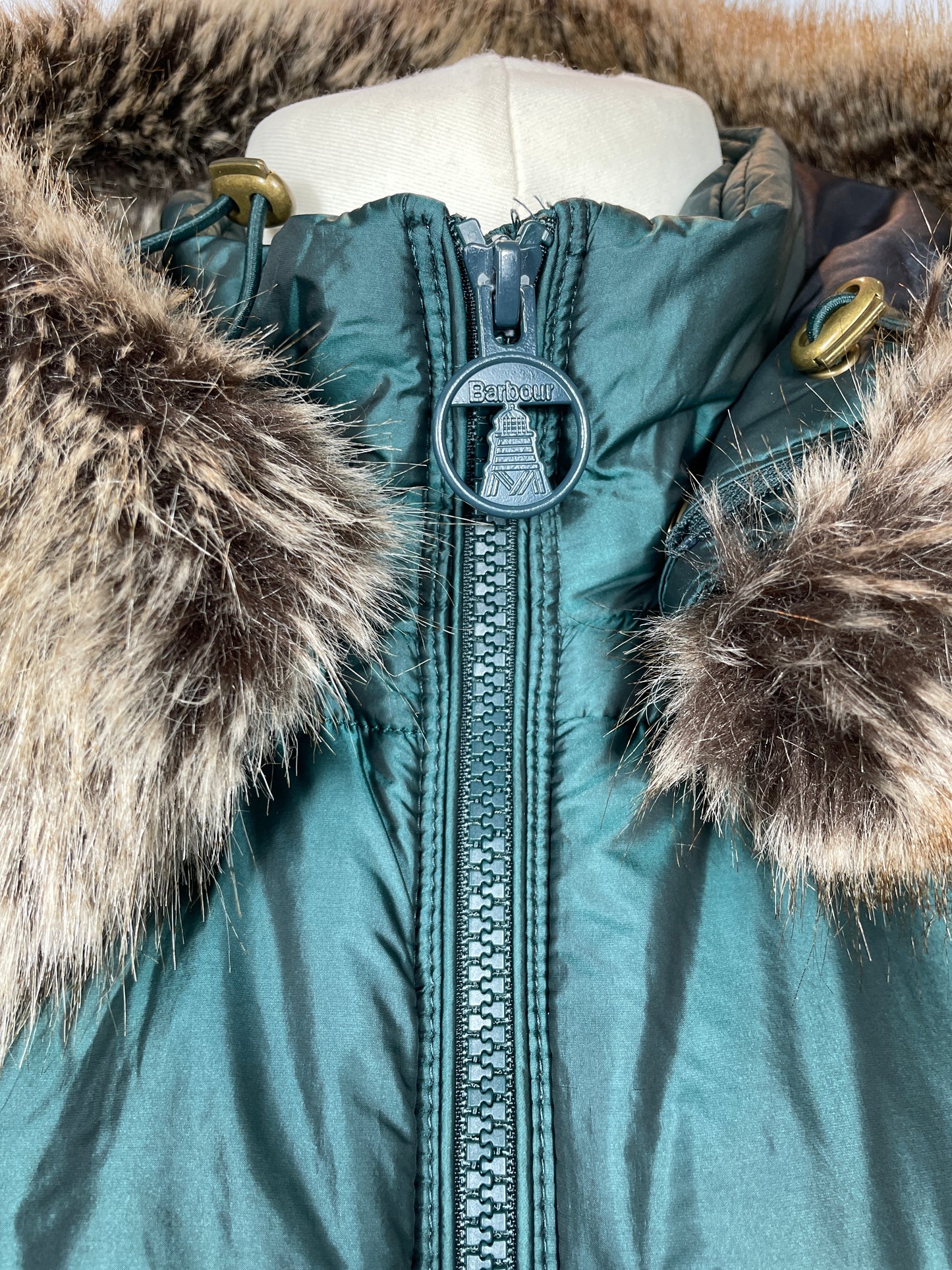 Barbour Green Quilted Coat Size 12 & 14