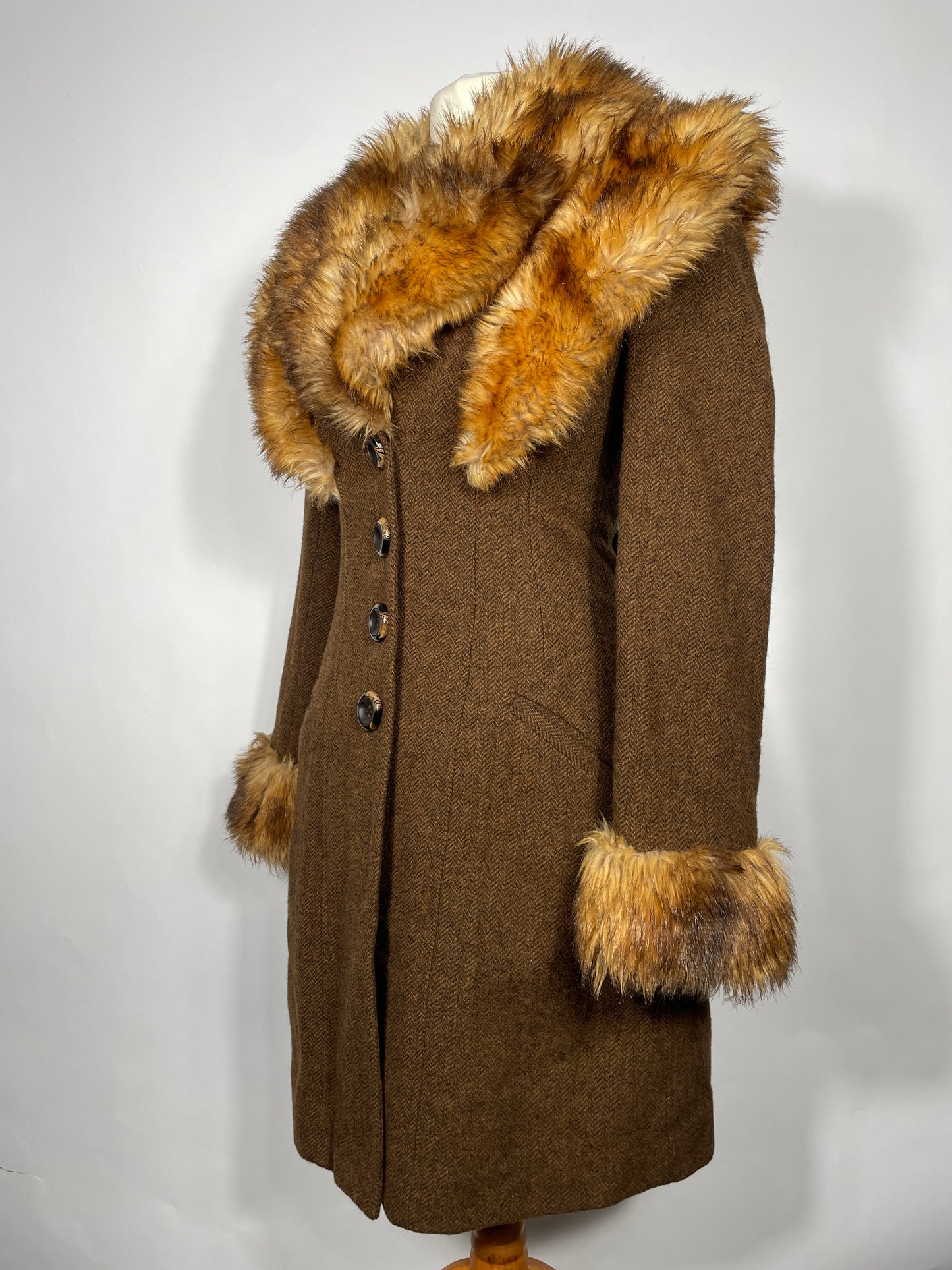 Topshop Premium Herringbone Tweed Coat