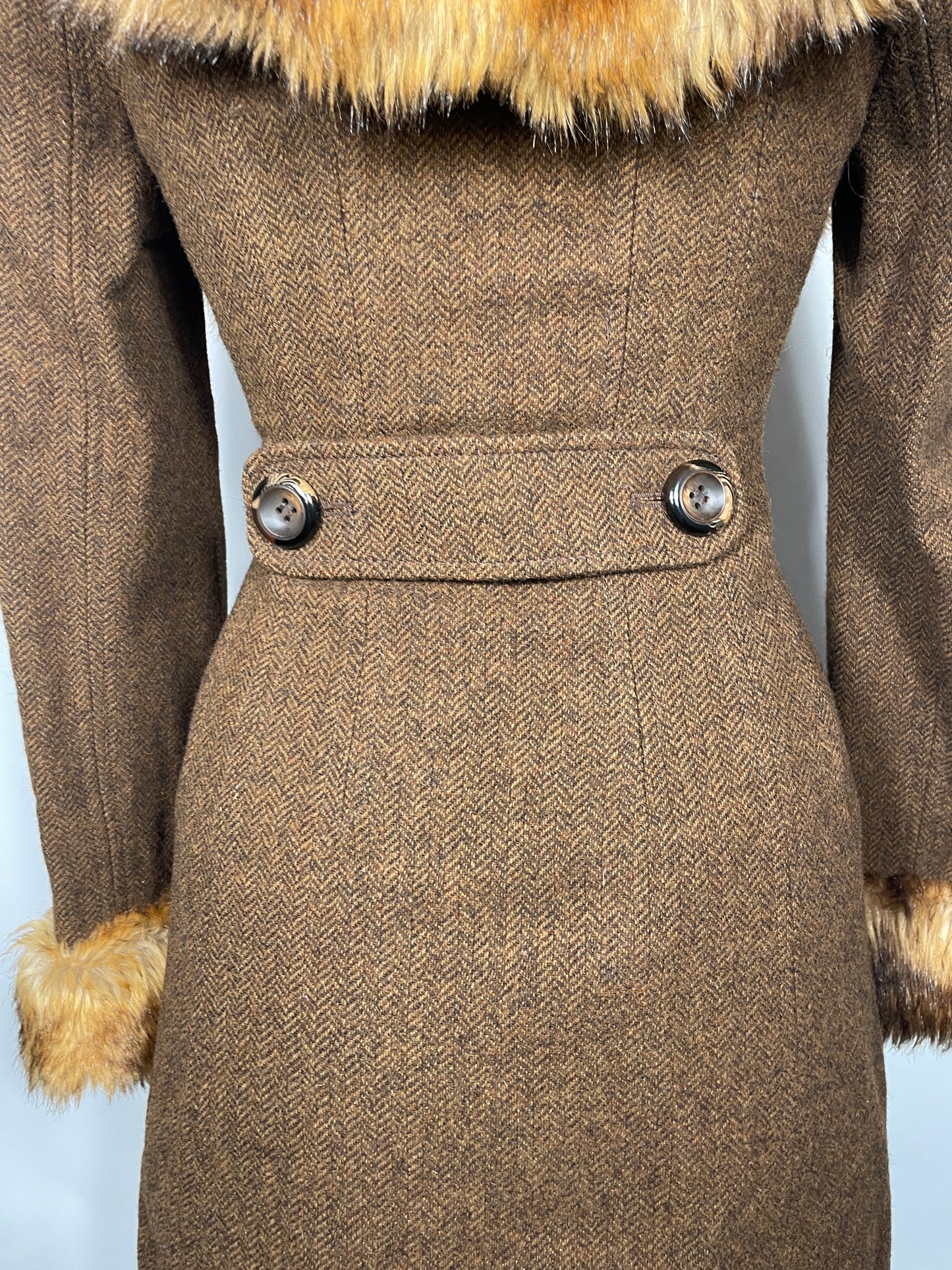 Topshop Premium Herringbone Tweed Coat