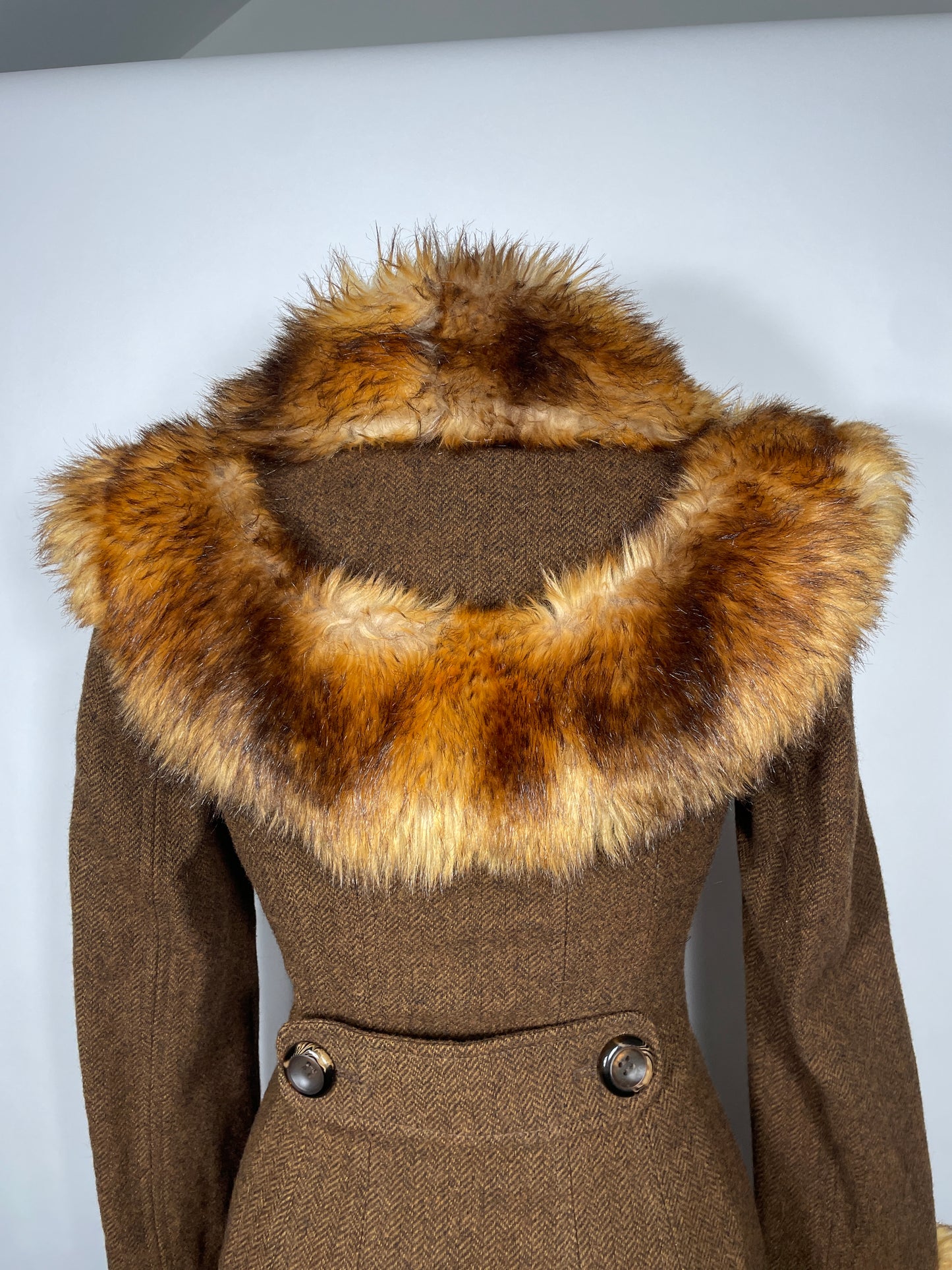 Topshop Premium Herringbone Tweed Coat