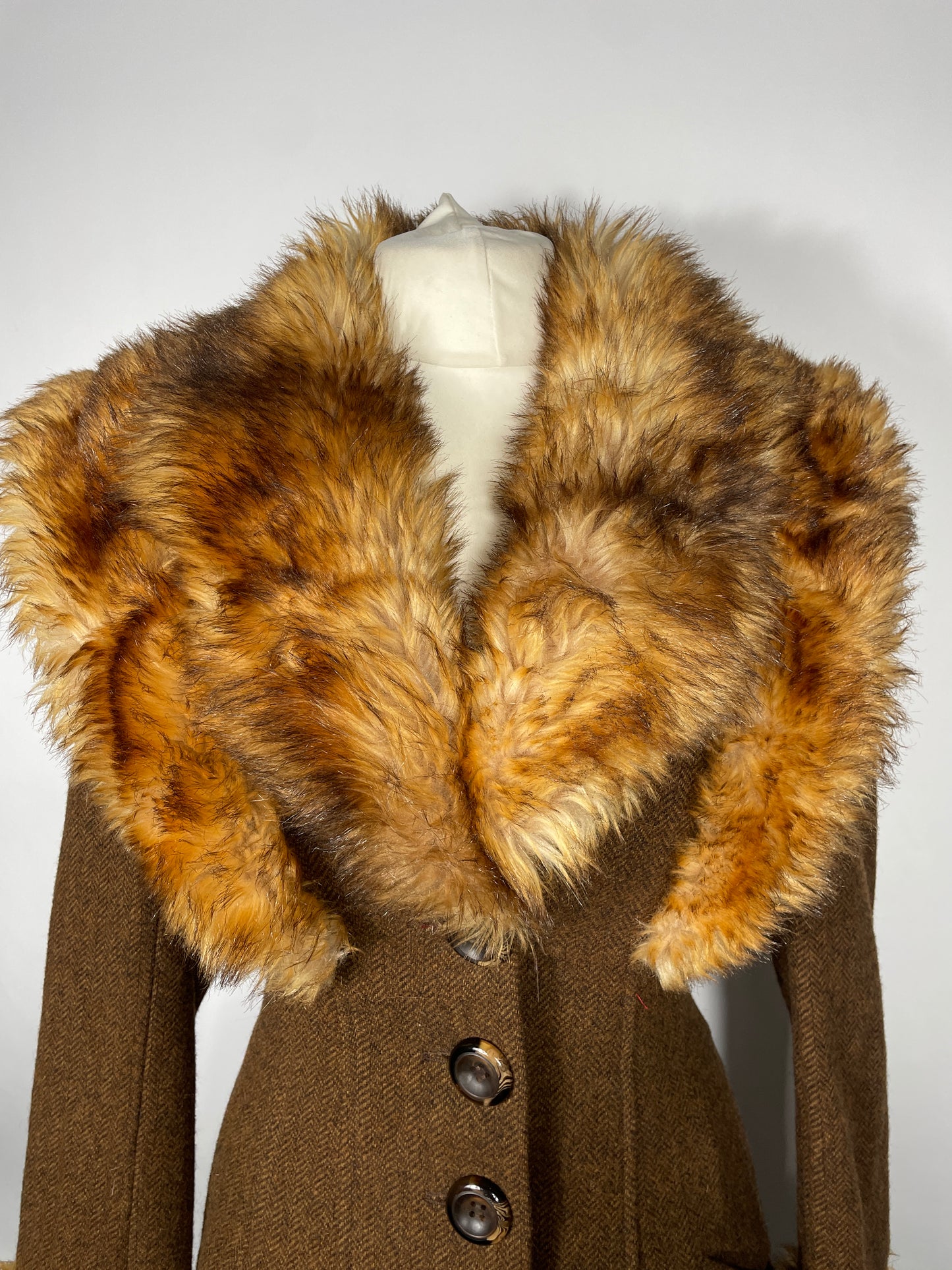Topshop Premium Herringbone Tweed Coat