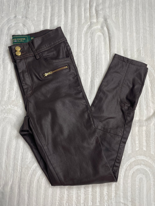 Holland Cooper Brown Leather Look Jeans